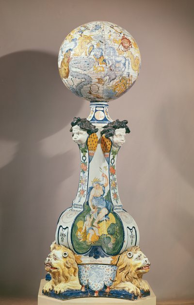 Celestial sphere on a pedestal with four lions, 1725 by Pierre Chapelle